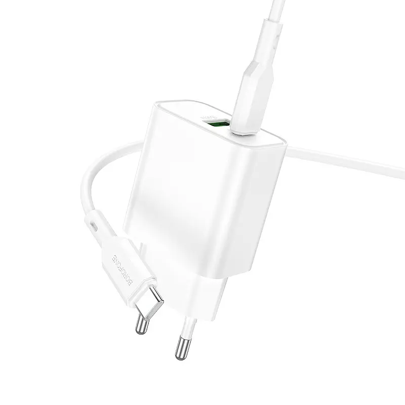 МЗП Borofone BA88A Navy PD20W+QC3.0 (1USB-A/1C) + кабель Type-C to Type-C White - фото 2