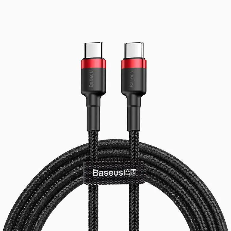 Кабель Baseus Cafule USB Type-C to USB Type-C PD2.0 100W 20W 2 м Black/Red (CATKLF-BL91)