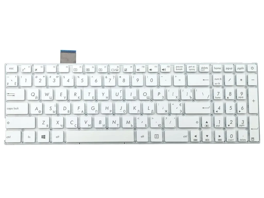 Клавіатура для ASUS X542, X542BA, X542B, X542U, X542UR, X542UQR, X542UN, X542UF, X542UA, K542, K542B (RU White без рамки). - фото 3
