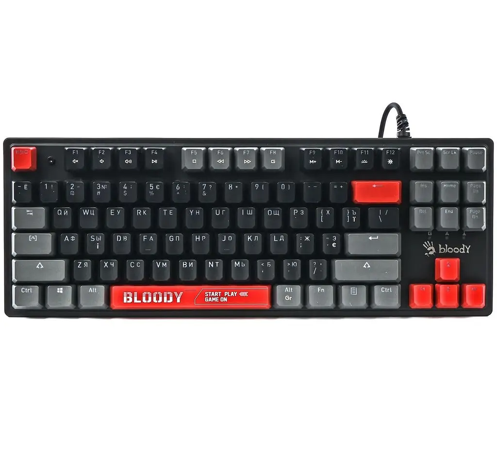 Клавіатура Bloody A4Tech S310N USB (Energy Red) Black (S310N (Energy Red)) - фото 2