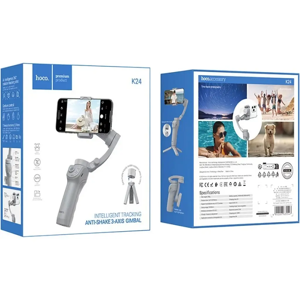 Стабілізатор відеозйомки Hoco K24 Gimbal Gray (6942007635547) [136490] - фото 7