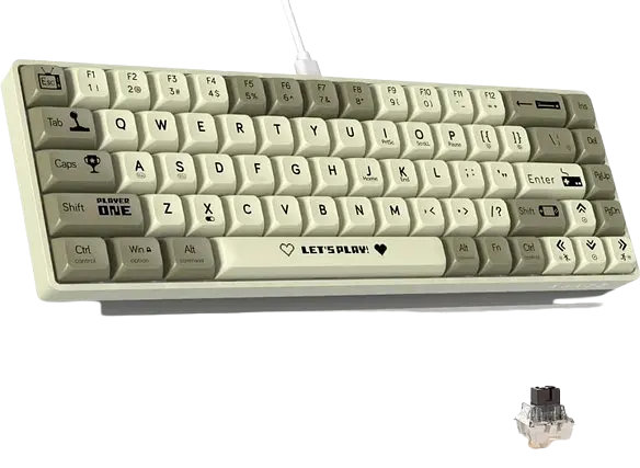 Клавіатура Ajazz AK680 Wired Brown Switch RGB White Grey - фото 2