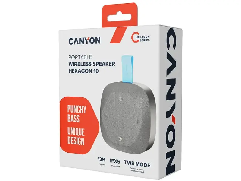 Портативна колонка Canyon Hexagon 10 Grey/Blue (CNE-CBTSP10GB) - фото 3