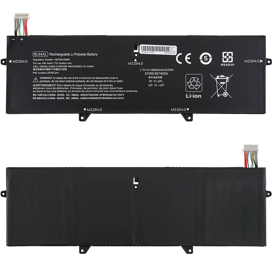 Батарея Hewlett Packard для ноутбука HP BL04XL (EliteBook x360 1040 G5 1040 G6) 7.7V 6800mAh Чорний - фото 2