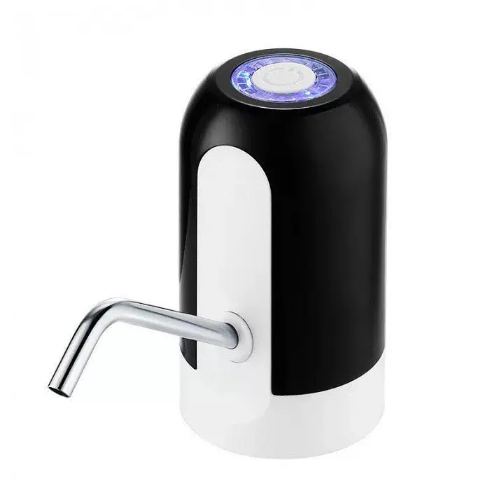 Помпа електрична акумуляторна чорна, для бутля 19 л, з USB кабелем та шлангом