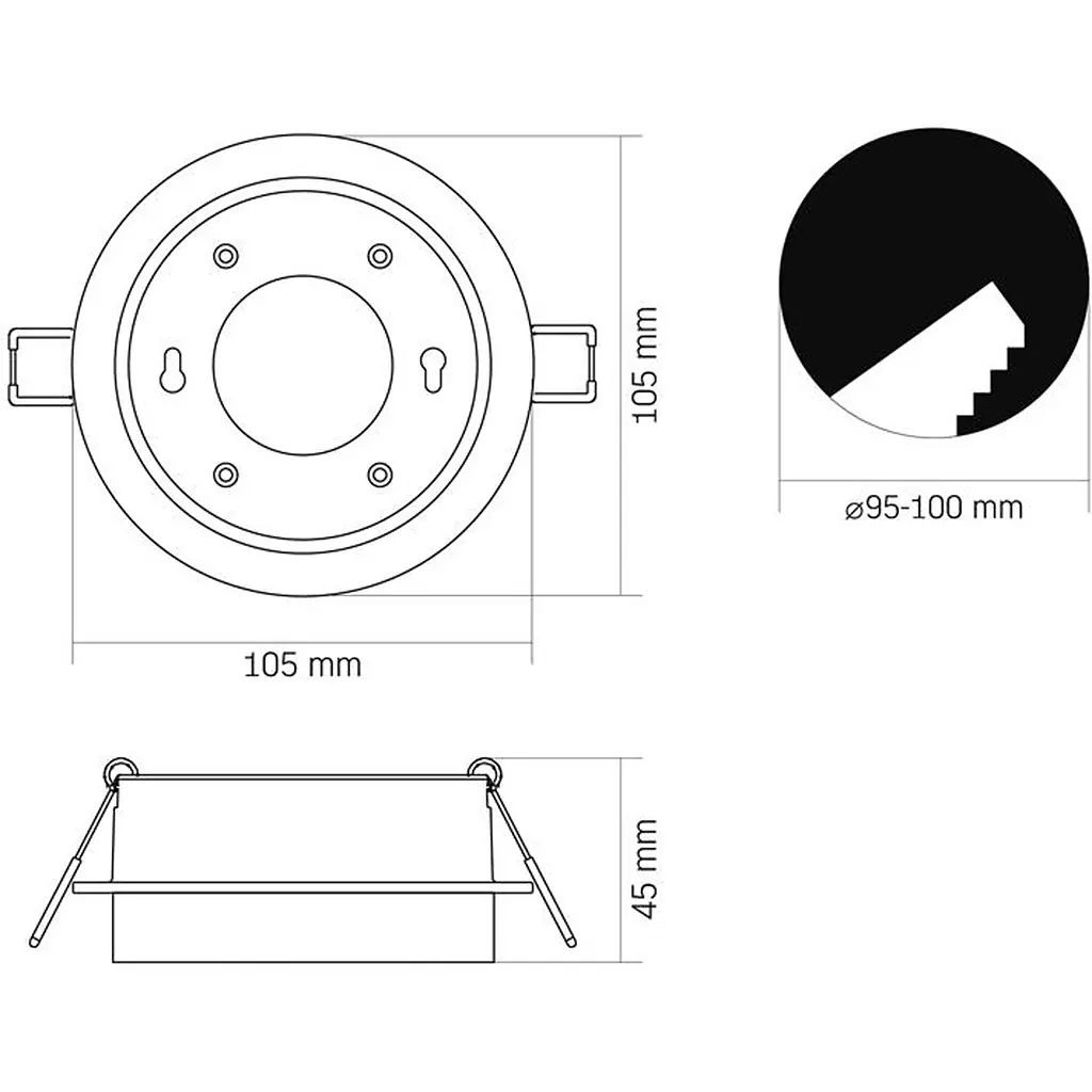 Світильник Videx під лампу GX53 врізний чорний (VL-SPF34R-B)  - фото 3
