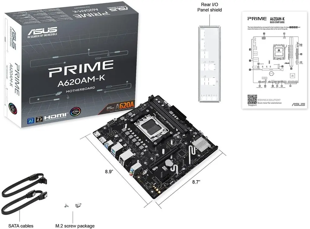 Материнська плата ASUS PRIME A620AM-K (PRIME A620AM-K) (Socket AM5, AMD A620A, Micro-ATX) - фото 5