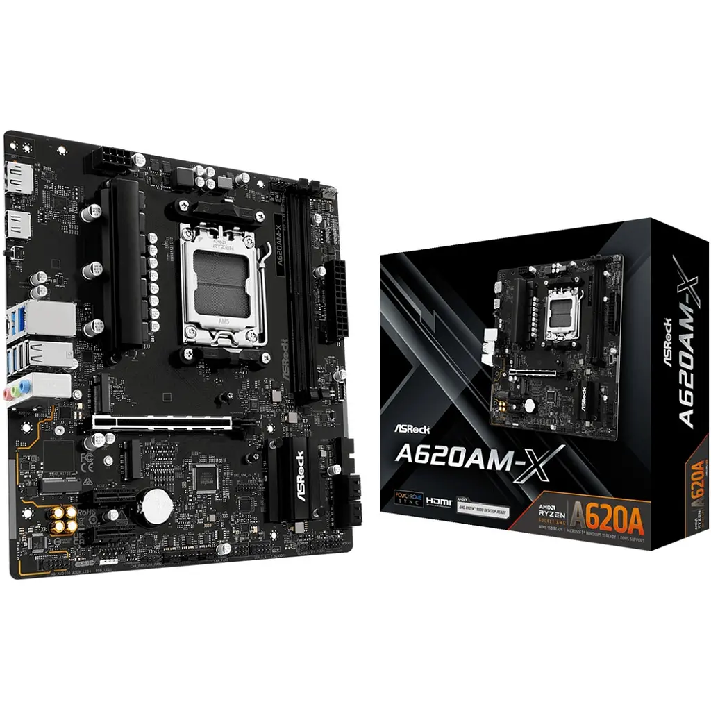 Материнська плата ASRock A620AM-X (AM5/A620A, 2xDDR5, PCIex16, DP/HDMI, 4xSATA, 2xM.2, 2.5GLan, 8ch, mATX) - фото 5