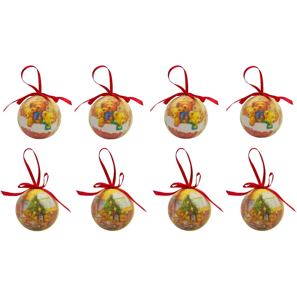 Набір ялинкових куль Quanzhou Tianjian Gifts 8 шт. D6 см пінопласт в асортименті (420049-1) - фото 2