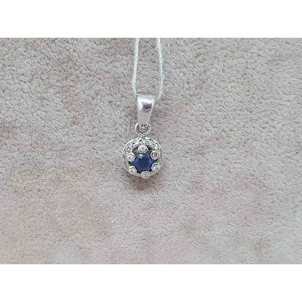 Золота підвіска Ірис з діамантами і сапфіром. 1ПС31196 - фото 2