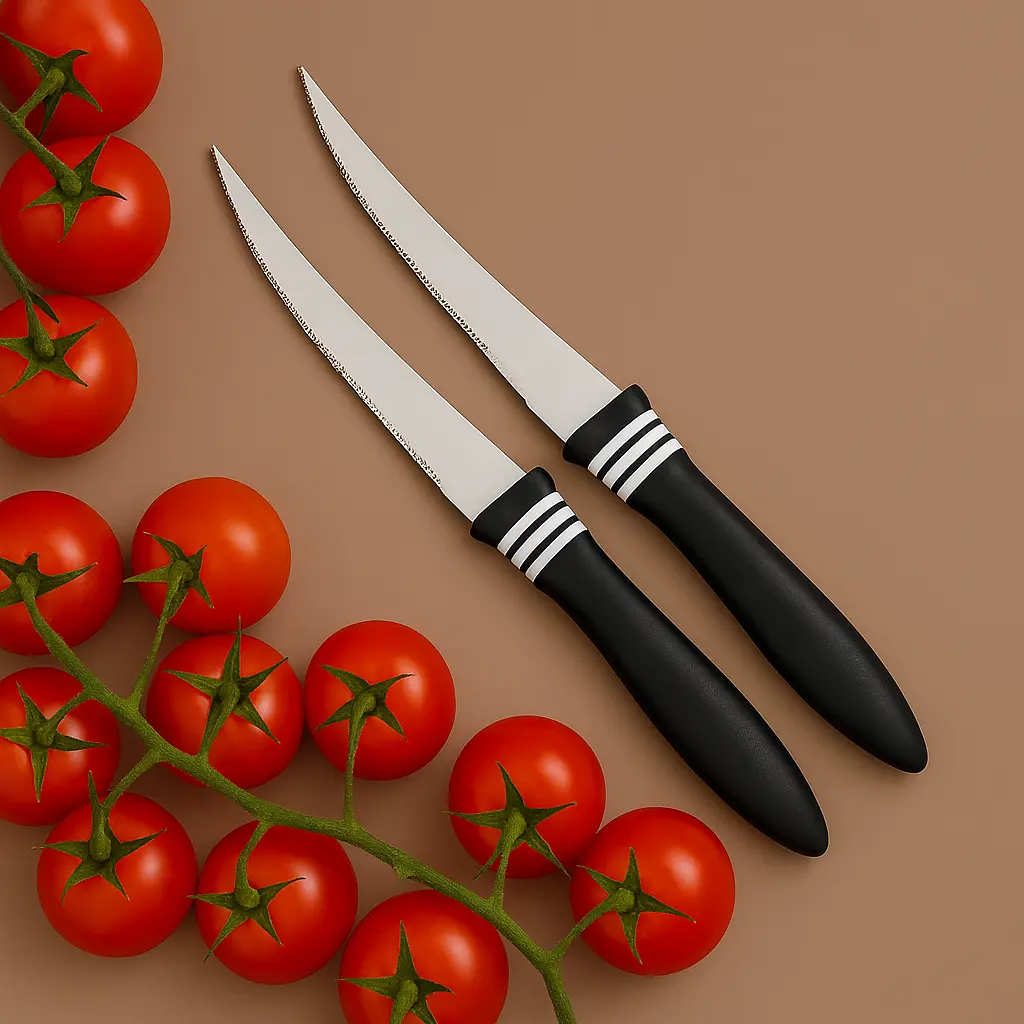 Набір ножів кухонних, 2 шт., для томатів та м'яких овочів, Kitchen Master Білий 87555 - фото 7