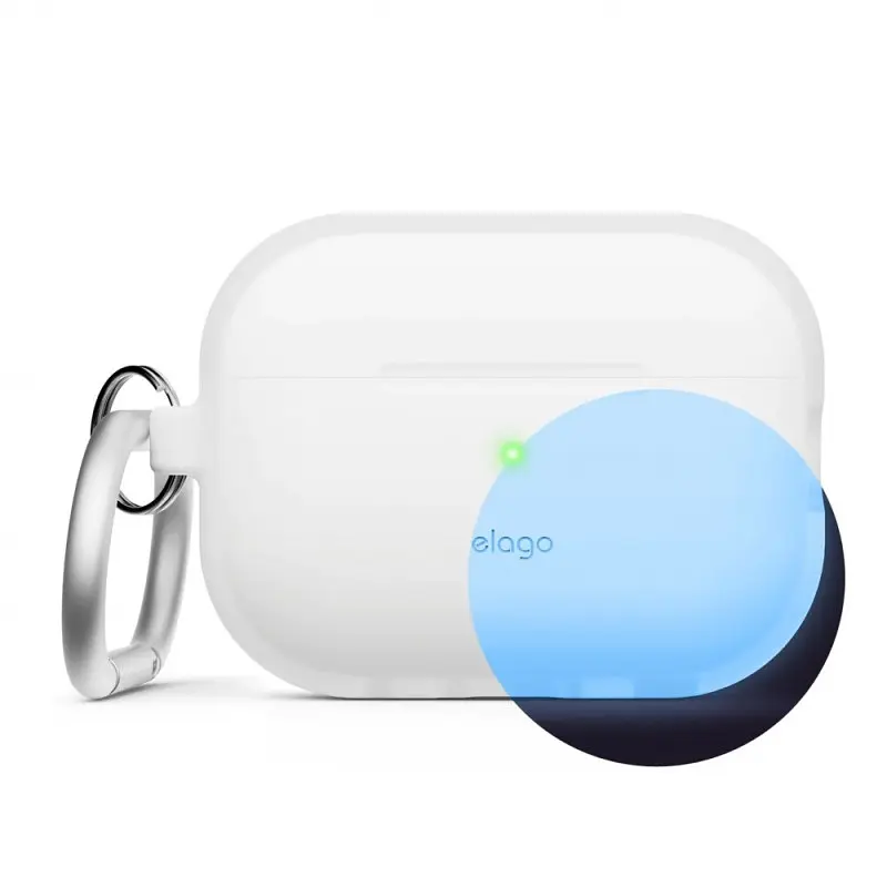 Чохол Elago Silicone Hang Case Nightglow Blue для AirPods Pro 2nd Gen білий (EAPP2SC-ORHA-LUBL) - фото 2