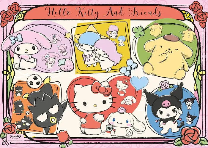 Пазл Clementoni Хеллоу Кітті та друзі (Hello Kitty and Friends Theme Puzzle - 1000 pcs.), колаж, 1000 ел. (37118) - фото 2