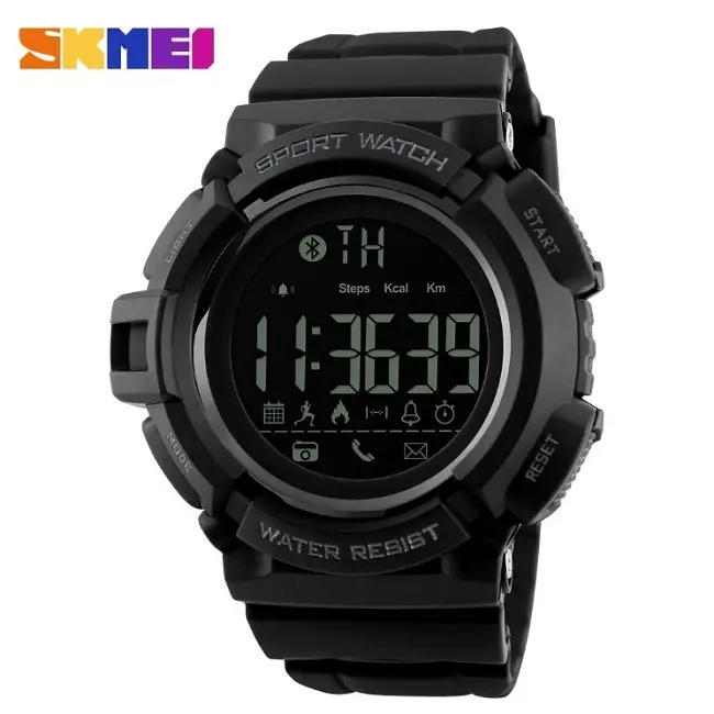 Спортивний смарт годинник Skmei 1245 Крокомір Bluetooth Чорні - фото 7