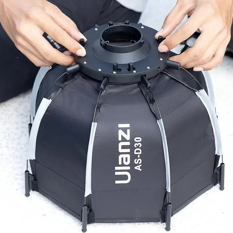 Софтбокс Ulanzi 30cm Octagonal Softbox with Mini Bowens Mount and Grid (UV-L083GBB1 AS-D30) (L083GBB1) - фото 5