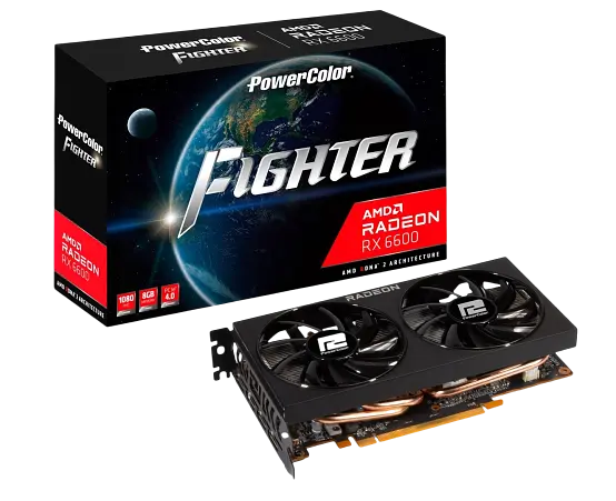 Відеокарта AMD Radeon RX 6600 XT 8GB PowerColor Fighter (AXRX 6600XT 8GBD6-3DH) Б/В - фото 2