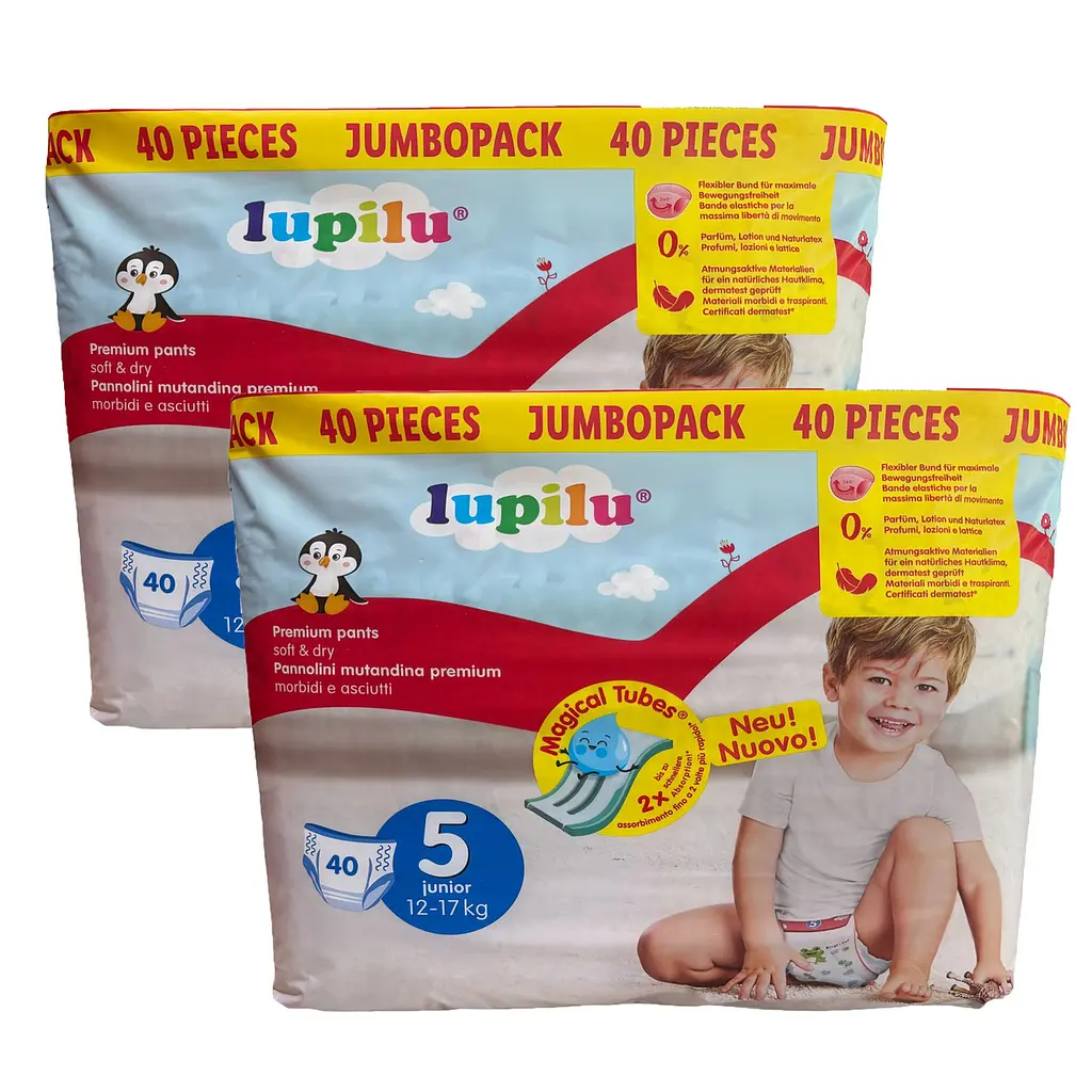 Підгузки-трусики Lupilu Soft Dry 5 (12-17 кг) 80 шт