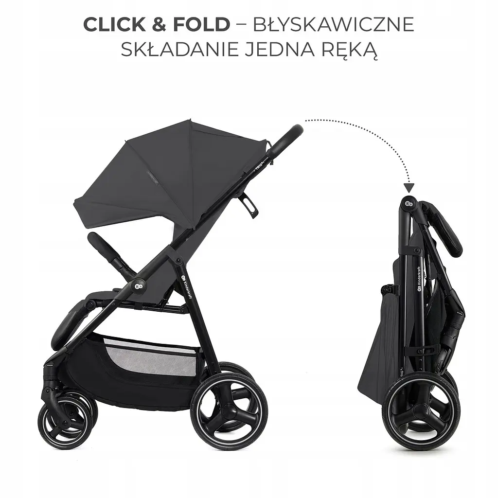 Прогулянкова коляска Kinderkraft Trig 3, Grey (4734) - фото 13