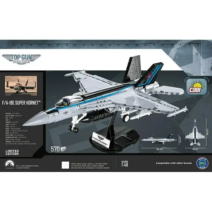 Конструктор Cobi Топ Ган 2 Истребитель-бомбардировщик F/A-18E/F Супер Хорнет, 570 деталей (COBI-5805) - фото 2