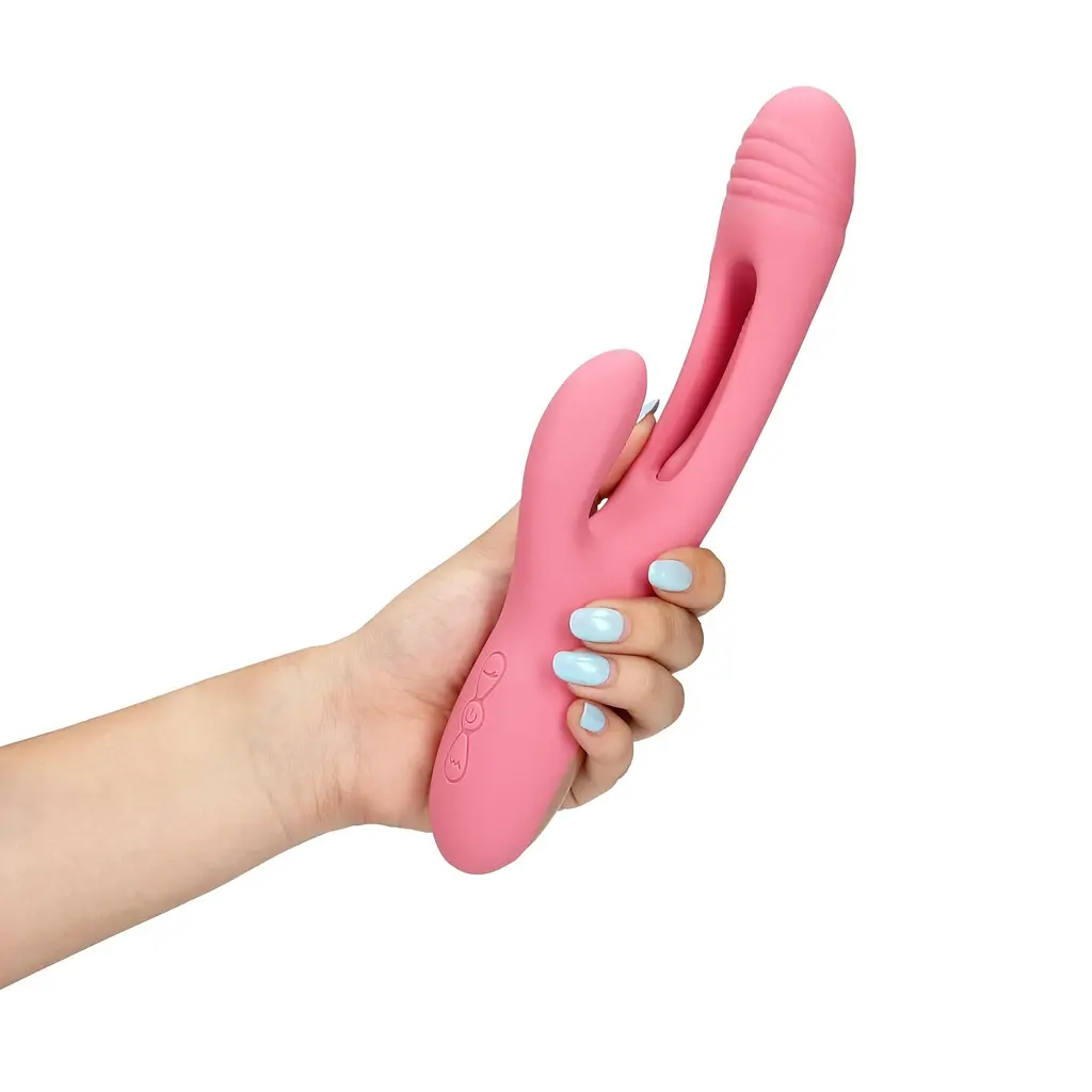 Вібратор-кролик Loveline G-spot Fluttering, 24.8 см (рожевий) - фото 2