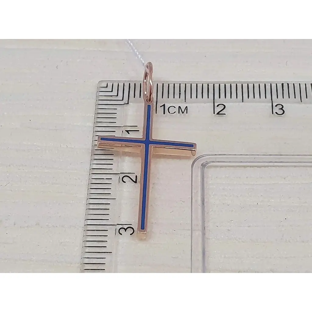 Золотий хрестик Харківська ювелірна фабрика з емаллю. 11589-ЕГОЛ - фото 4