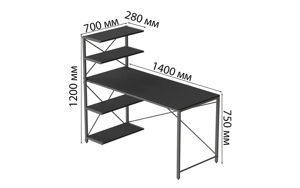 Комп'ютерний стіл Ferrum-decor Джек 75x140x70 Сірий ДСП Сосна Кембра (FRD-105423) - фото 2