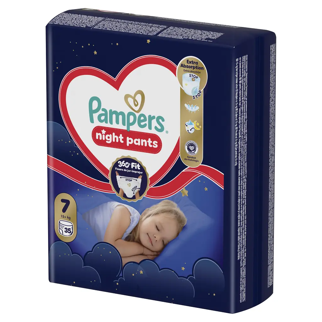 Підгузки Pampers Night Pants Розмір 7 (15+ кг) 35 шт (8006530320573) - фото 2
