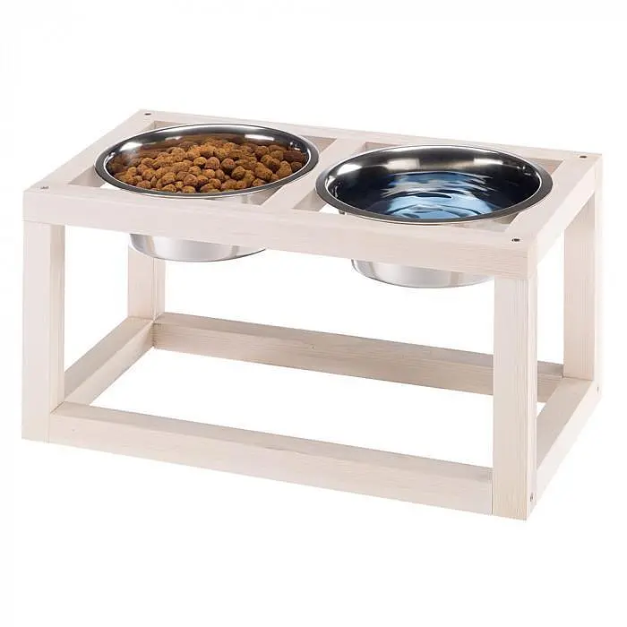 Миски для собак і кішок на дерев'яній підставці Ferplast Desco Wood 03 - фото 2