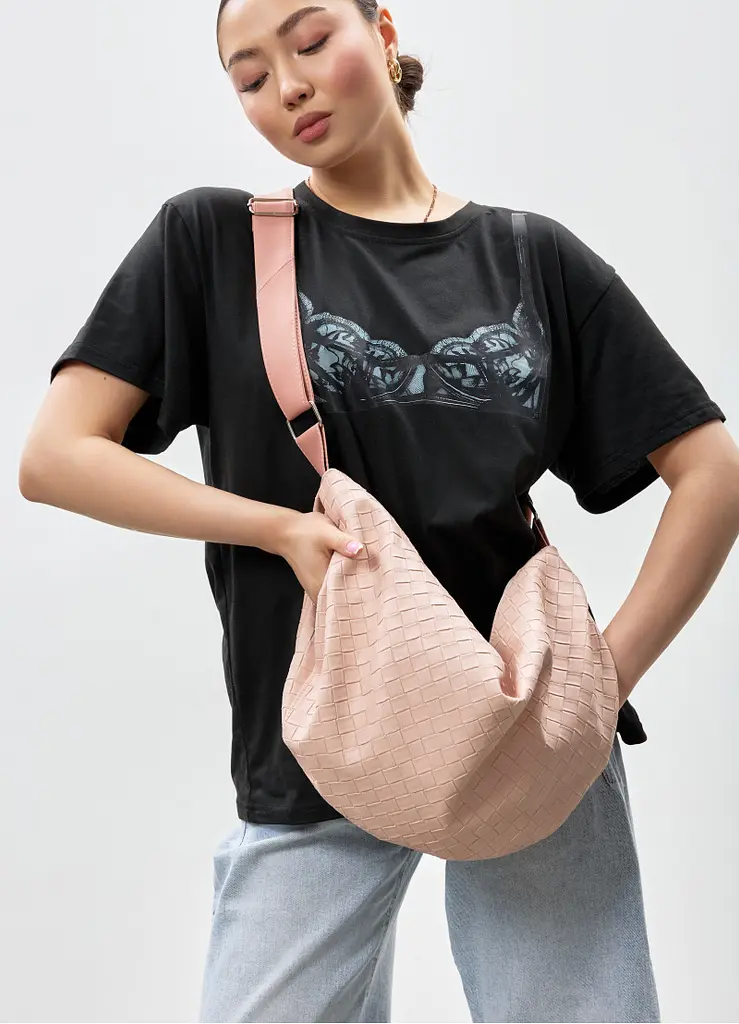 Жіноча сумка Sambag Bag-glove пудрова 50 х 28 х 5 см (53400066) - фото 7