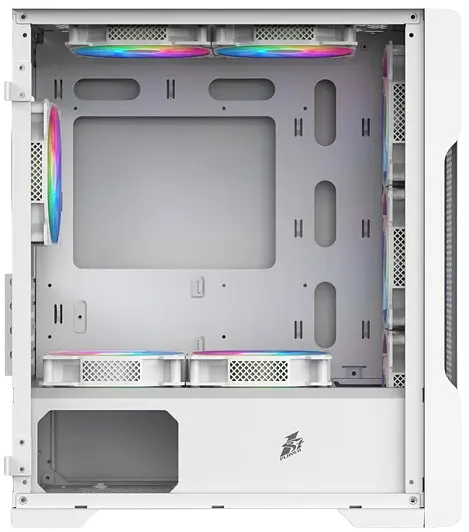 Корпус 1stPlayer T3-WH-4F1-W FRGB White - фото 5
