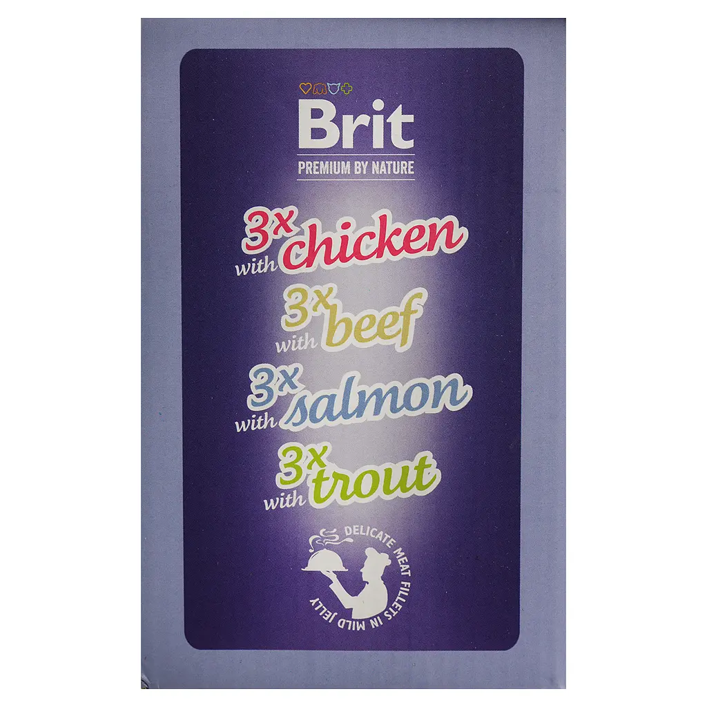 Вологий корм для котів Brit Premium Delicate Fillets in Jelly Family Plate Сімейна тарілка в желе 1020 г (12 x 85 г) - фото 4