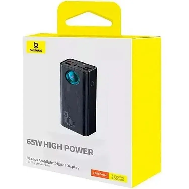 Портативная батарея Baseus Amblight Digital Display Fast Charge 26800 mAh 65W P10022402113-00 Black - фото 6