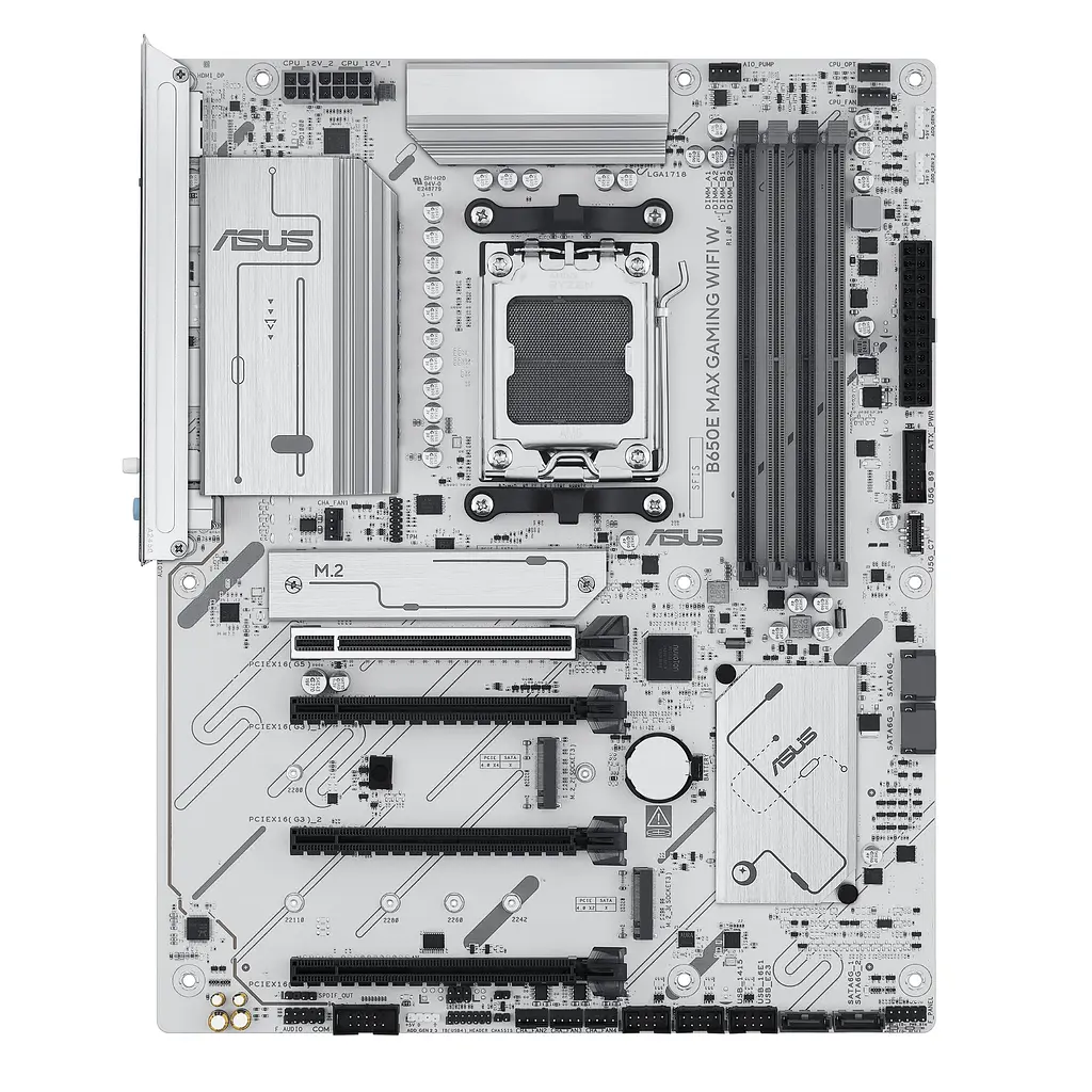 Материнская плата B650E MAX GAMING WIFI W sAM5 B650 4xDDR5 M.2 HDMI DP Wi-Fi BT ATX белый Asus teh0018990 - фото 2