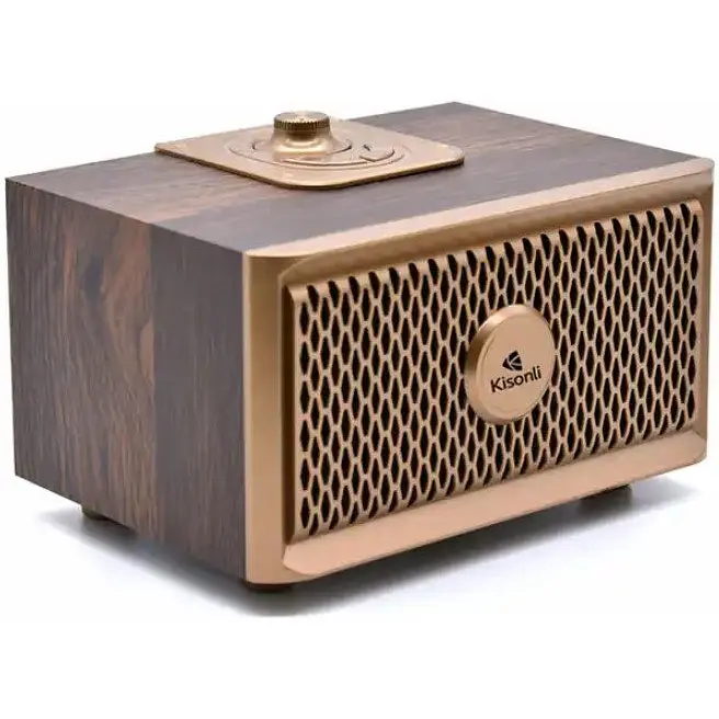 Портативна колонка ретро Kisonli G2 Bluetooth 1200 mAh 10 Вт Dark Wood - фото 2