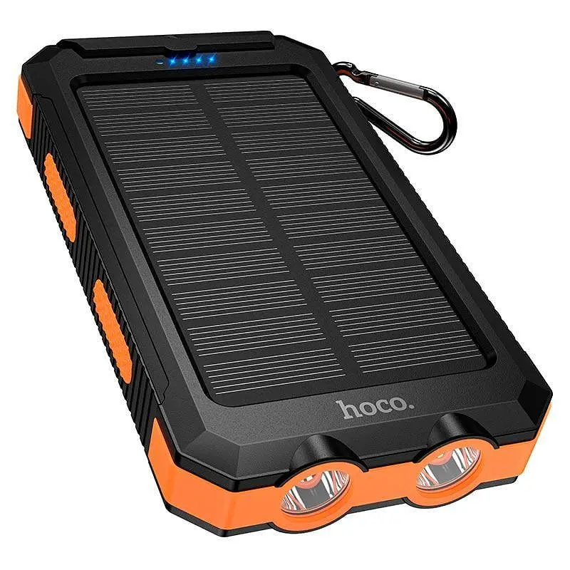 Повербанк Hoco J164 Platinum 8000 mAh із сонячною панелею Black/Orange - фото 3