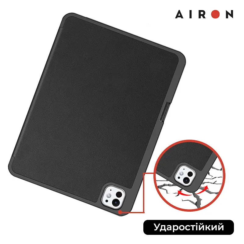 Чехол AIRON Premium SOFT для iPad Pro 11 2024 с защитной пленкой и салфеткой Black - фото 10