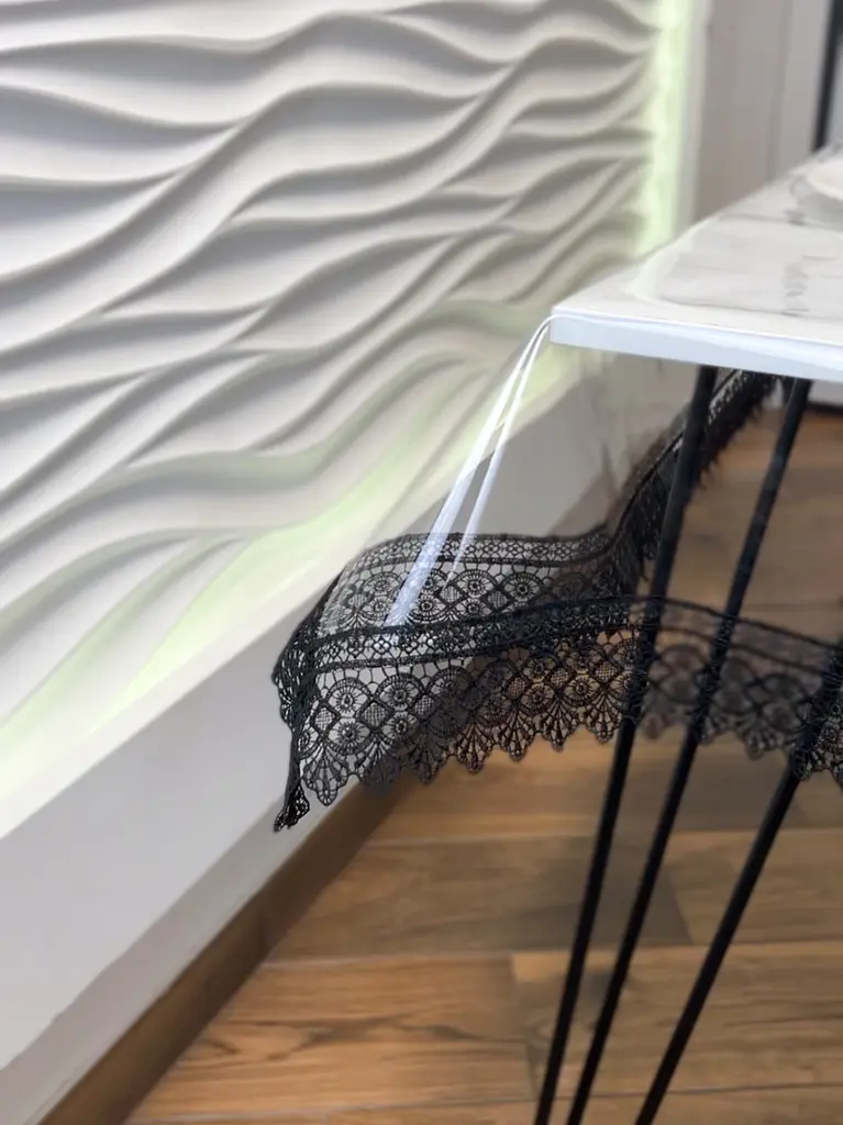 Силіконова скатертина з чорним мереживом 7 см 400х190 см - фото 6
