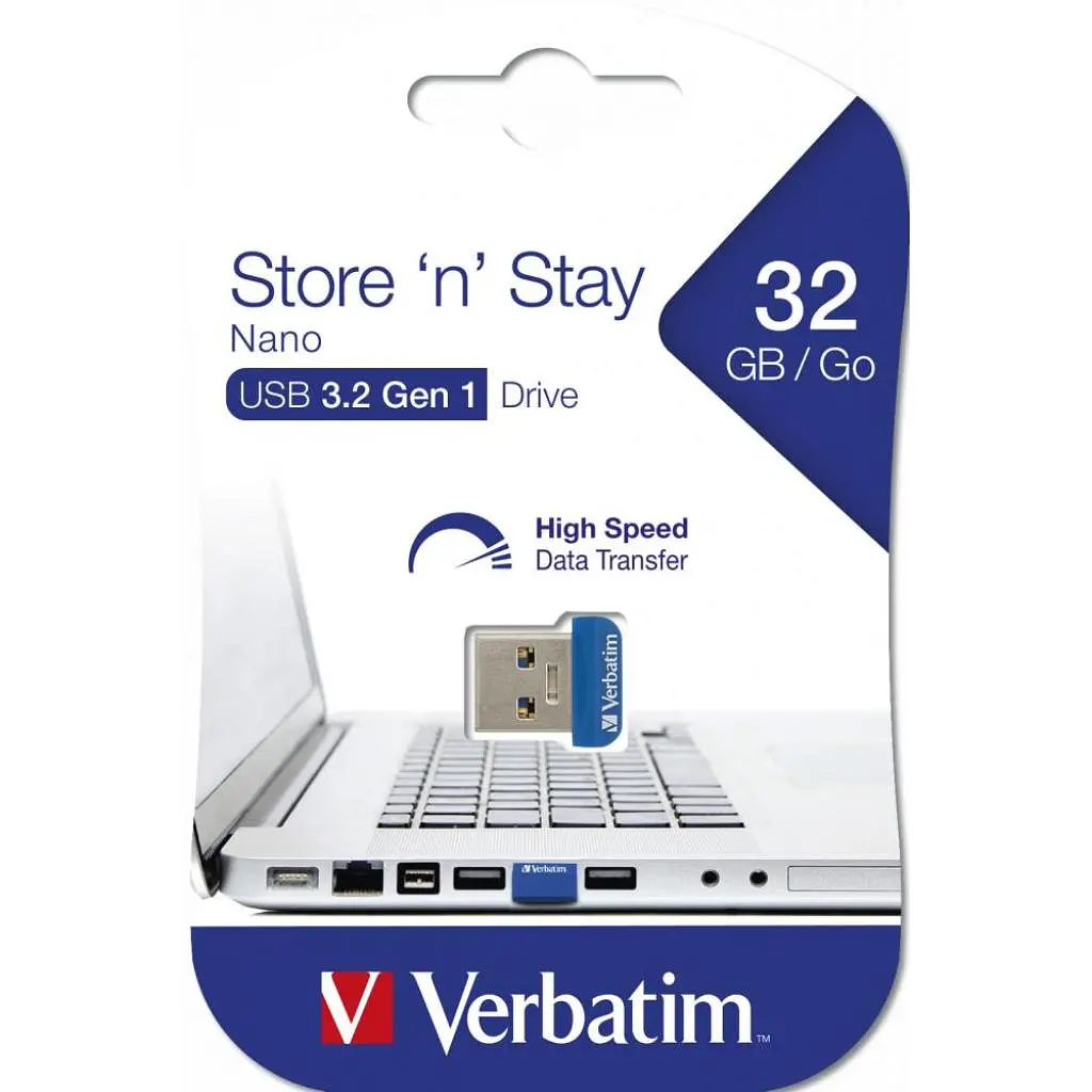 Флеш-накопичувач Verbatim USB флеш накопичувач 32GB Store 'n' Stay NANO Blue USB 3.0 (98710) - фото 5