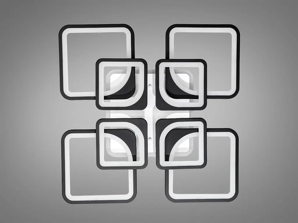 Стельова LED-люстра Diasha 8060/4+4BK 165W, Ø60x14 см, 3 кольори світла, диммер, пульт - фото 5