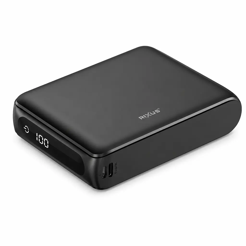 Power Bank 20000 mAh Rixus RXPB25 Compact Digital Display Black
