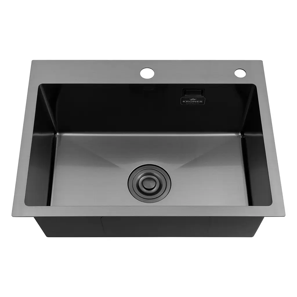 Кухонная мойка Kroner KRP Schwarze - 5843HM PVD (3,0/1,0 мм) (CV022794) - фото 5