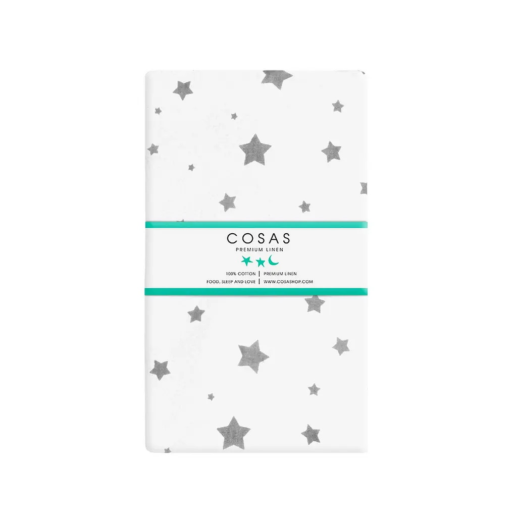 Набір простирадл на резинці Cosas BEIGE/GREY STARS 160х200х20 см (Set_Beige_StarGrey_160x200_2) - фото 6