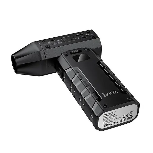 Турбовентилятор Портативний Hoco HX67 Force fan (Type-C LED-дисплей 3000 мАг) - фото 6
