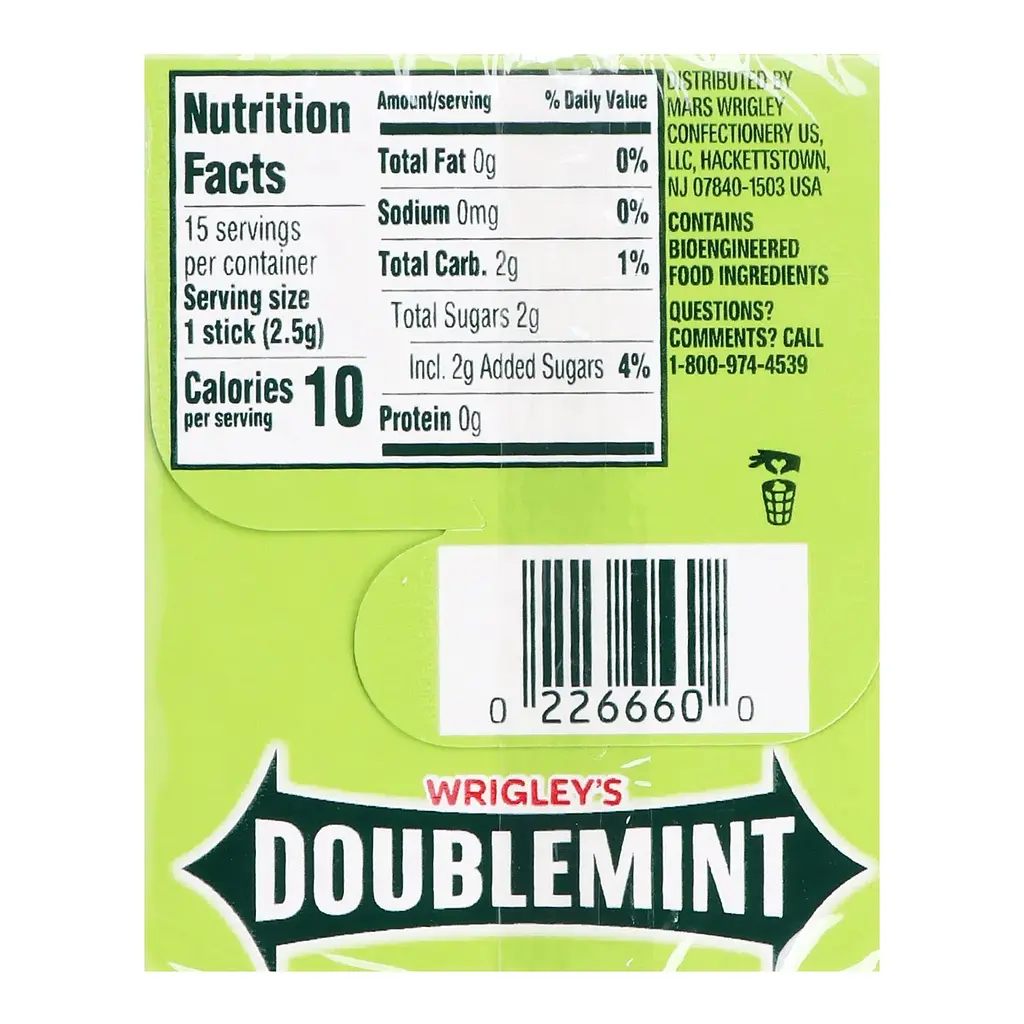 Жевательная резинка Wrigley's Doublemint мятная 37.5 г - фото 2