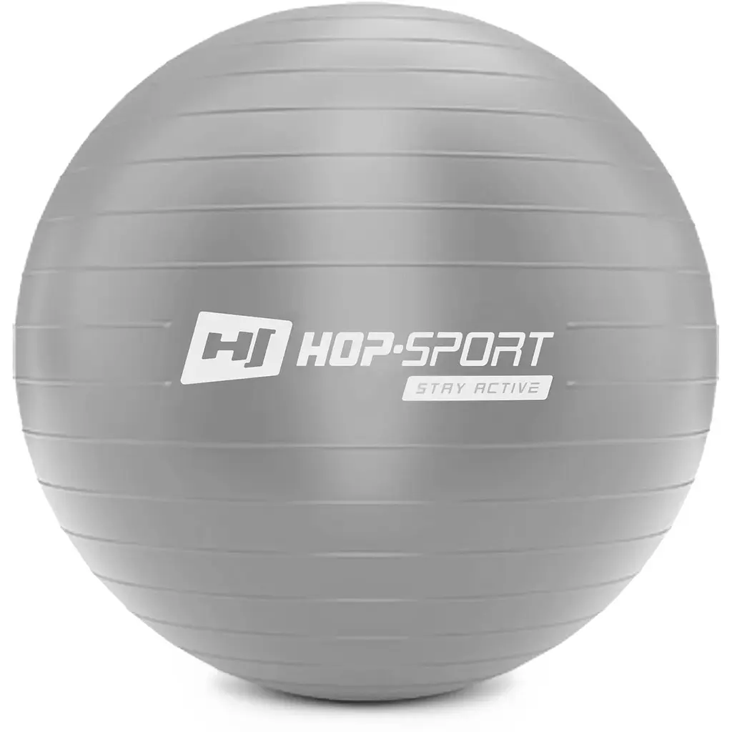 Фітбол Hop-Sport 55см сріблястий + насос 2020 - фото 7