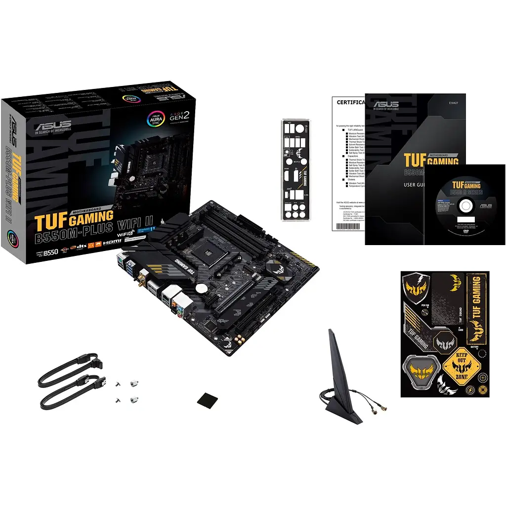Материнская плата Asus TUF Gaming B550M-PLUS WIFI II sAM4 B550 4xDDR4 M.2 HDMI DP Wi-Fi BT mATX - фото 2
