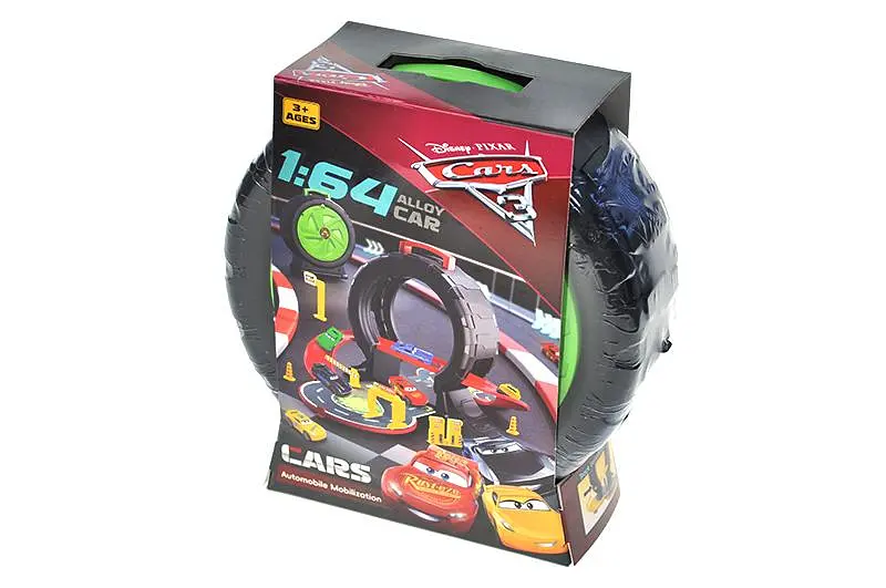 Дитячий автотрек у вигляді розкладної валізи колеса з машинками Cars 378-D, р.14, 3х19, 9х6, 5см - фото 2