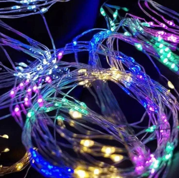 Новорічна конусна гірлянда 2 м 10 ниток LED 200 лампочок Кольорова - фото 6