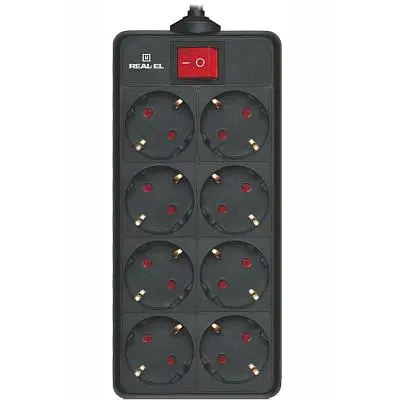 Мережевий фільтр живлення REAL-EL RS-8 Protect 5m, black (EL122300024) - фото 6