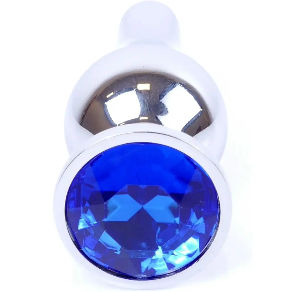 Анальна пробка Boss Of Toys Boss Series - Jewellery Silver Butt Plug Dark Blue, BS6400077, Срібний / Синий - фото 2